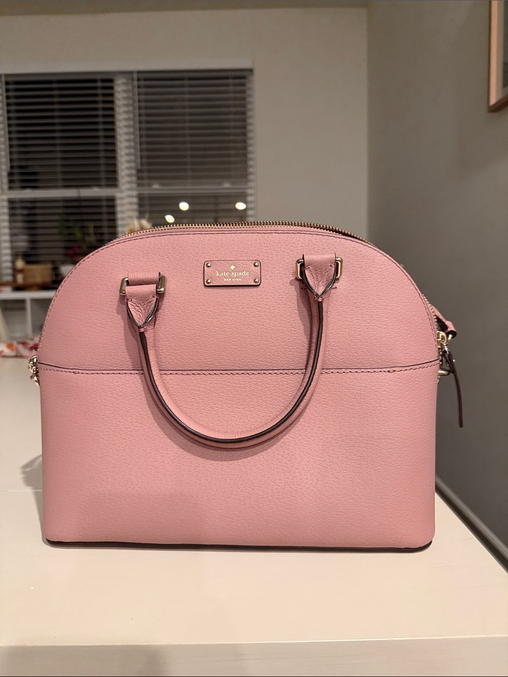 kate spade Pink Dome Satchel with Gold Hardware